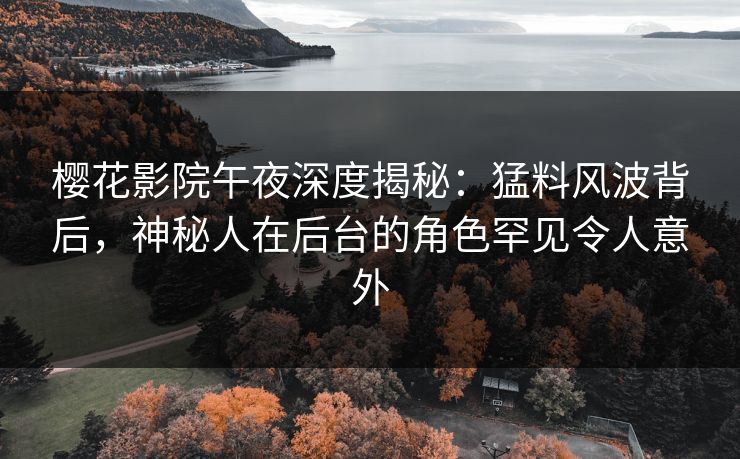 樱花影院午夜深度揭秘：猛料风波背后，神秘人在后台的角色罕见令人意外