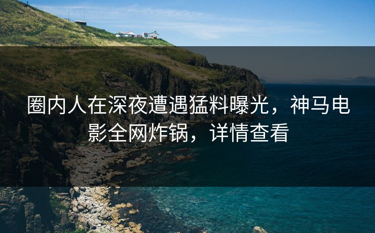 圈内人在深夜遭遇猛料曝光，神马电影全网炸锅，详情查看