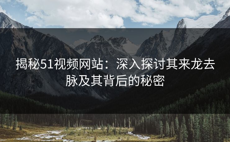 揭秘51视频网站:深入探讨其来龙去脉及其背后的秘密